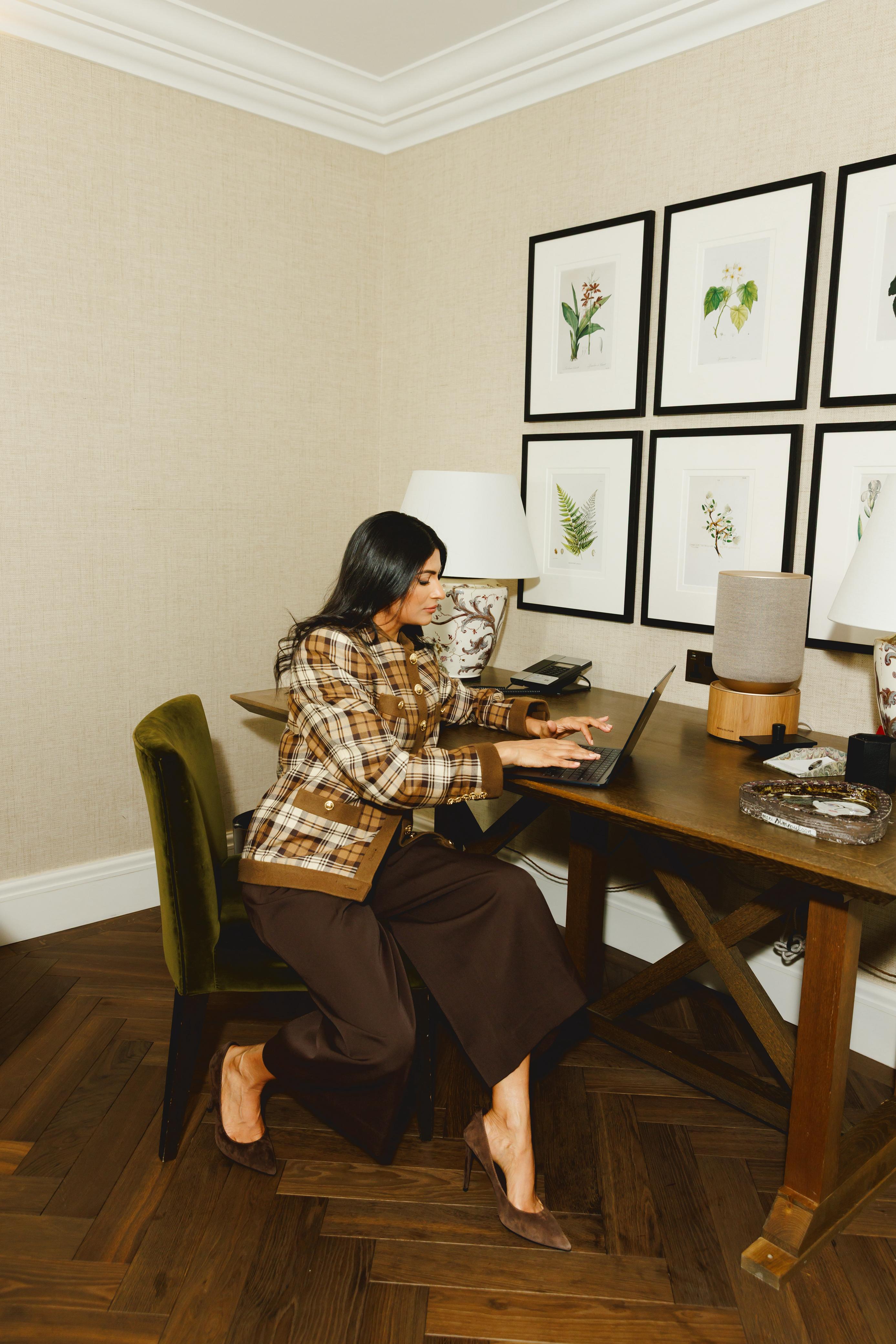Desk with notebook and pen